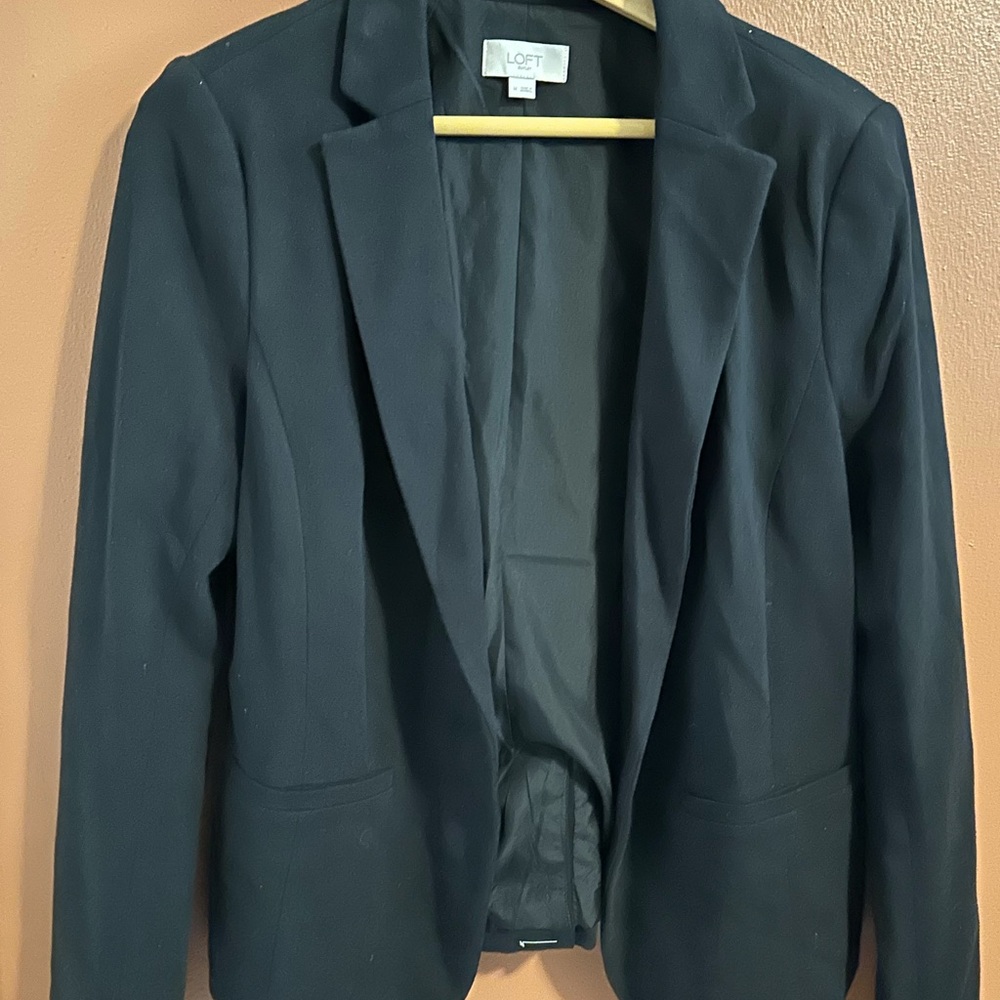 LOFT Black Blazer Structured Suit Jacket
